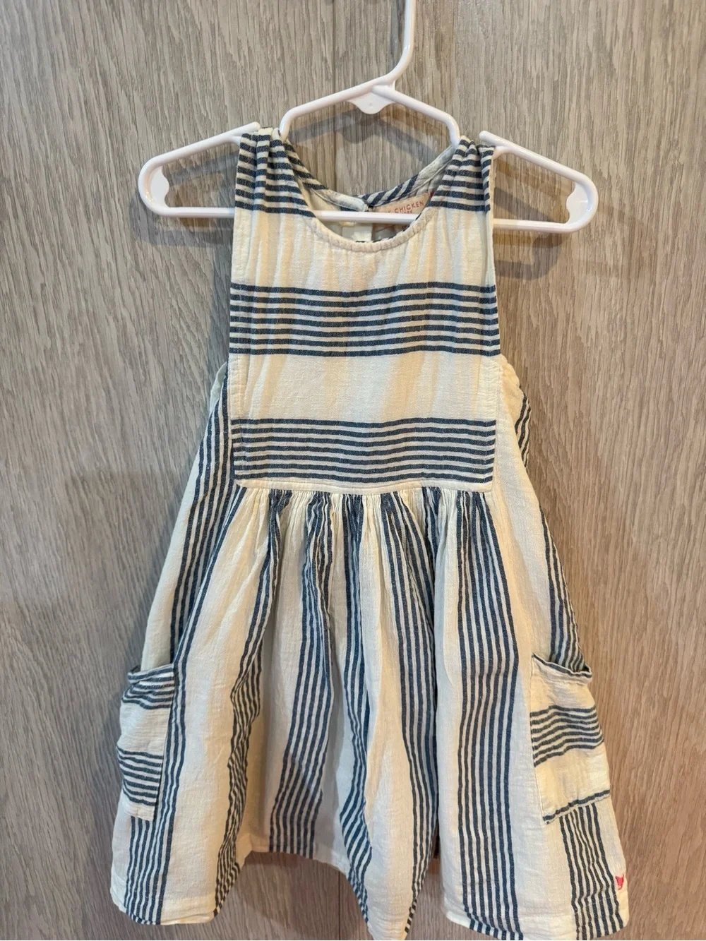 Pink Chicken Striped Sleeveless Courtina Dress 6